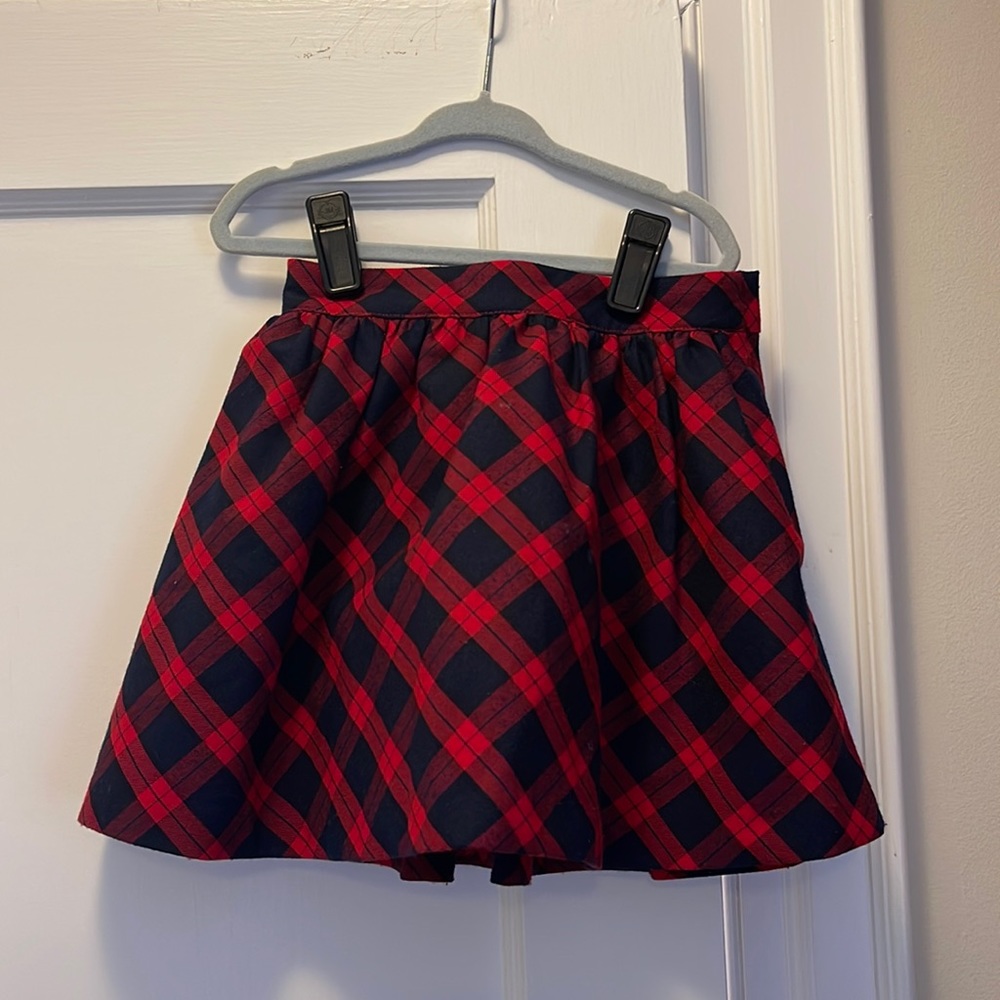 Girls holiday plaid skirt